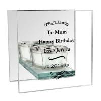 Personalised Antique Scroll Mirrored Glass Tea Light Candle Holder Extra Image 2 Preview